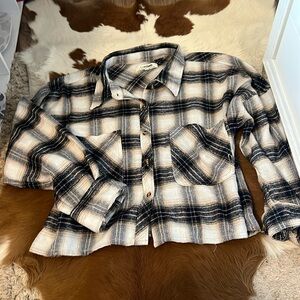 Flannel button up, cropped
